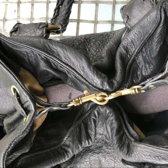 SOLD Kooba Black Pebbled Leather Hobo Bag Purse - Picture 11 of 14